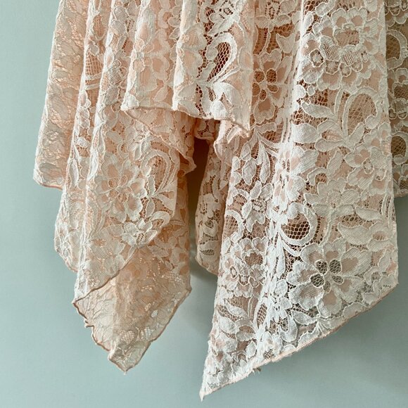 Blush Pink Lace Dress with Ribbon Belt - Size S/M - Picture 5 of 5